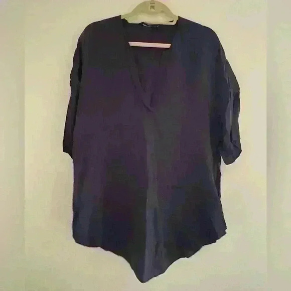ZARA Boxy Navy Blouse - Medium - Picture 3 of 6